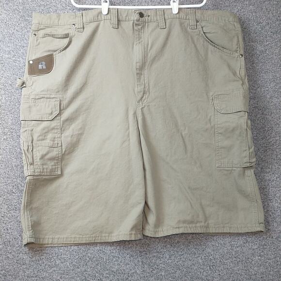 Wrangler Riggs Carpenter Cargo Work Shorts Mens 52x12‎ Brown Ripstop Relaxed - Picture 1 of 14
